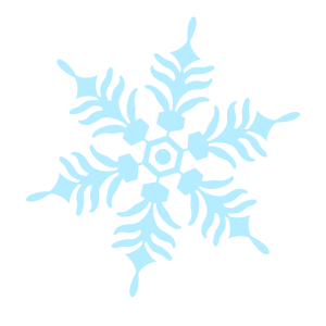 Light blue, stylized snowflake with six symmetrical arms, each decorated with branch-like patterns, set against a plain light gray background—perfect for adding a frosty touch to your Holiday Season 2022 celebrations.