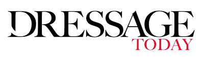The words DRESSAGE TODAY in bold black and red uppercase letters on a white background evoke the spirit of Dressage Training. DRESSAGE is in black, TODAY is in red.