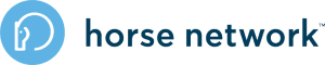 Horse Network logo with a simple white outline of a horse’s head inside a blue circle, next to the words “horse network” in lowercase dark blue letters—perfect for dressage training enthusiasts.