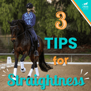 Amelia Newcomb riding down the center line, 3 tips for straightness.