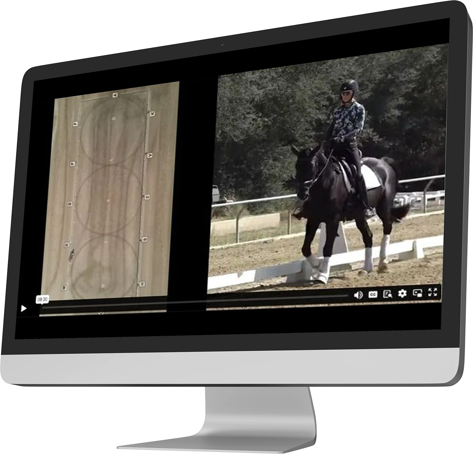 Dressage lesson focused on rider position and horse connection online