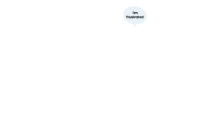 A single speech bubble near the top right says, "I'm frustrated," hinting at Training Scale challenges—no visible characters or other objects in the image.