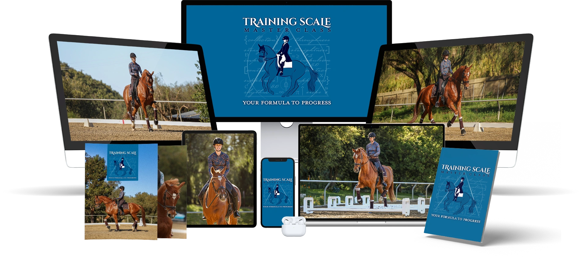 Rider improving dressage basics with a horse in the arena with a free masterclass