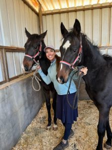 Esther and her two new horses