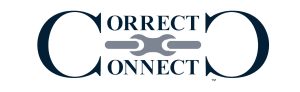 Correct Connect logo featuring the words Correct and Connect. The large Cs are joined by a bicycle chain link in the center, reflecting the spirit of connection found in our free podcast, Confidence Ride-Along Podcast.